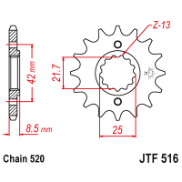 JT Звезда цепного привода JTF516.16RB