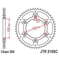 JT Звезда цепного привода JTR210.47SC