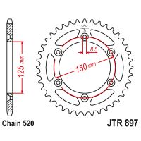 JT Звезда цепного привода JTR897.42SC