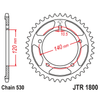 JT Звезда цепного привода JTR1800.47