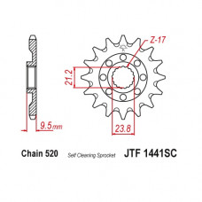 JT Звезда цепного привода JTF1441.13SC
