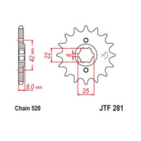 JT Звезда цепного привода JTF281.15