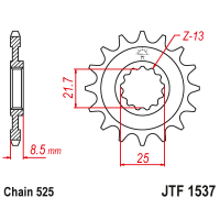 JT Звезда цепного привода JTF1537.15RB