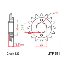 JT Звезда цепного привода JTF511.16