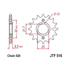 JT Звезда цепного привода JTF516.13