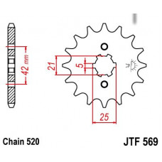 JT Звезда цепного привода JTF569.17