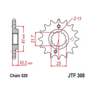 JT Звезда цепного привода JTF308.14