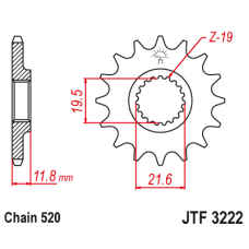 JT Звезда цепного привода JTF3222.12