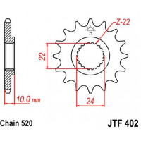 JT Звезда цепного привода JTF402.15