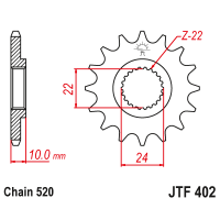 JT Звезда цепного привода JTF402.17