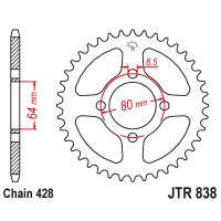 JT Звезда цепного привода JTR838.38