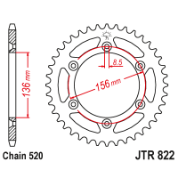 JT Звезда цепного привода JTR822.46