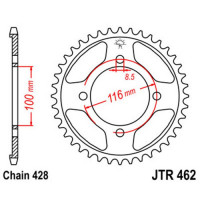 JT Звезда цепного привода JTR462.50