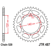 JT Звезда цепного привода JTR487.38