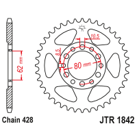 JT Звезда цепного привода JTR1842.45