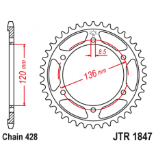 JT Звезда цепного привода JTR1847.46