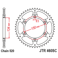 JT Звезда цепного привода JTR460.49SC