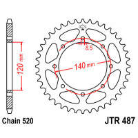 JT Звезда цепного привода JTR487.46
