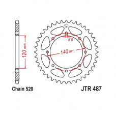JT Звезда цепного привода JTR487.42