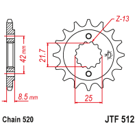 JT Звезда цепного привода JTF512.17