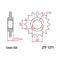 JT Звезда цепного привода JTF1371.15