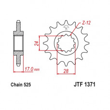 JT Звезда цепного привода JTF1371.15