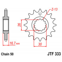 JT Звезда цепного привода JTF333.16