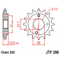 JT Звезда цепного привода JTF296.16