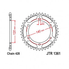 JT Звезда цепного привода JTR1361.50