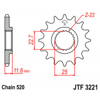 JT Звезда цепного привода JTF3221.11