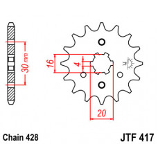 JT Звезда цепного привода JTF417.15