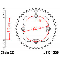 JT Звезда цепного привода JTR1350.38