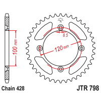 JT Звезда цепного привода JTR798.52