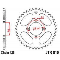 JT Звезда цепного привода JTR810.47