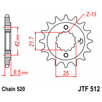 JT Звезда цепного привода JTF512.15