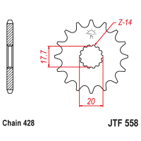 JT Звезда цепного привода JTF558.14