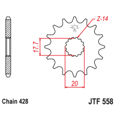 JT Звезда цепного привода JTF558.14