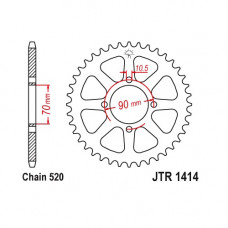 JT Звезда цепного привода JTR1414.43