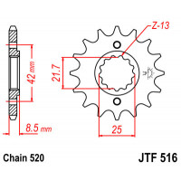 JT Звезда цепного привода JTF516.14