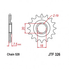 JT Звезда цепного привода JTF326.12