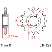 JT Звезда цепного привода JTF295.15