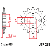 JT Звезда цепного привода JTF293.16