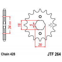 JT Звезда цепного привода JTF264.14