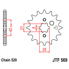 JT Звезда цепного привода JTF569.12