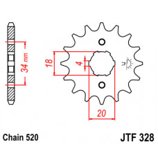 JT Звезда цепного привода JTF328.13