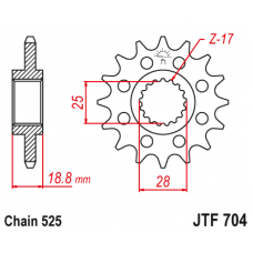 JT Звезда цепного привода JTF704.17RB