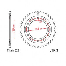 JT Звезда цепного привода JTR3.42ZBK