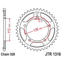 JT Звезда цепного привода JTR1316.38