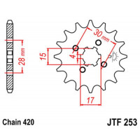 JT Звезда цепного привода JTF253.15