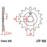 JT Звезда цепного привода JTF555.14
